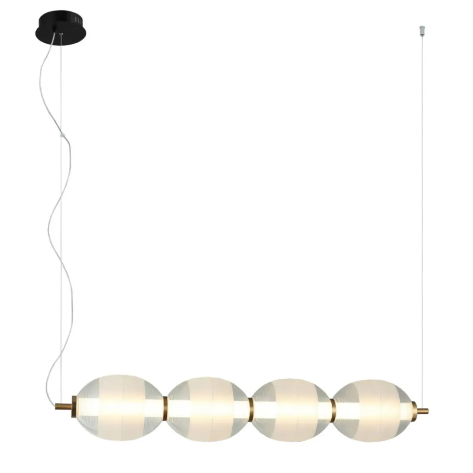 Best Stylowa lampa LED nad wyspę kuchenną PND-45372-4-WH-CL RINOT | Kaja Żyrandole Nowoczesne