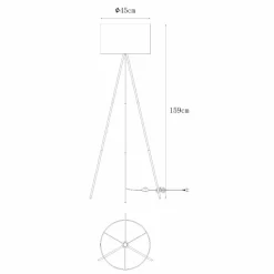 Sklep Kaja Stylowa lampa podłogowa, trójnóg z abażurem ZM A4001-BK z serii CARA