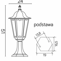 Sklep Kaja Stylowa lampa stojąca ogrodowa, czarna K 4011/1 z serii RETRO CLASSIC | Kaja Ośw