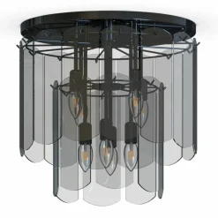 Clearance Stylowa lampa sufitowa, czarna plafoniera MX3523-8M-EBCN NIRA | Kaja Żyrandole Nowoczesne