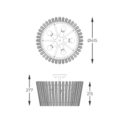 Sklep Kaja Stylowa lampa sufitowa do salonu C0547-05H-F9AC BACH | Kaja