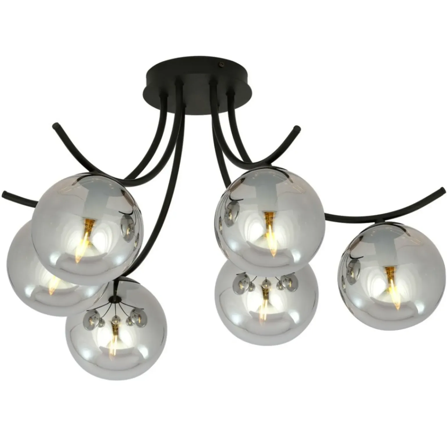 Best Sale Stylowa lampa sufitowa z grafitowymi kloszami 1110/6 BOSTON | Kaja Żyrandole Nowoczesne