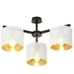 Cheap Stylowa lampa sufitowa z biało-złotymi abażurami 1145/3 JORDAN | Kaja Żyrandole Nowoczesne