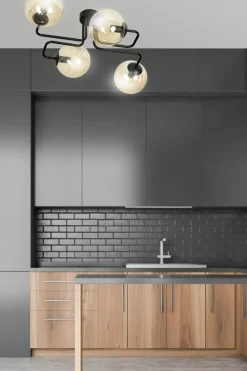 Online Stylowa lampa sufitowa z 4 miodowymi kloszami 833/4 | Kaja Oświetlenie Żyrandole Nowoczesne