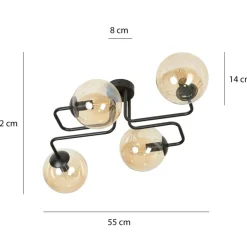 Online Stylowa lampa sufitowa z 4 miodowymi kloszami 833/4 | Kaja Oświetlenie Żyrandole Nowoczesne