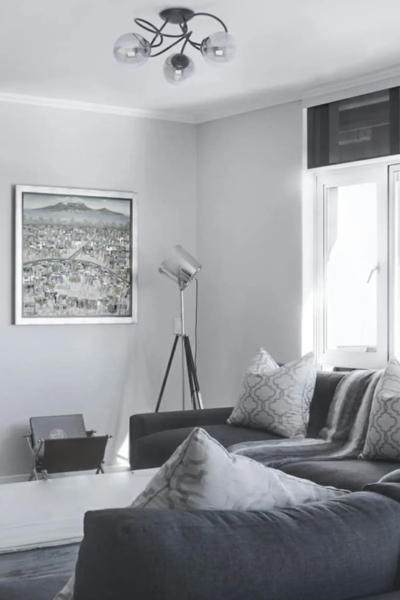 Flash Sale Stylowa lampa sufitowa z grafitowymi kloszami K-5116 z serii RUBI Żyrandole Nowoczesne