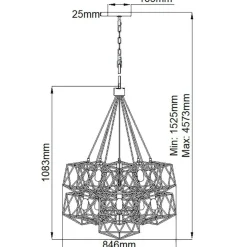 Sklep Kaja Stylowa lampa wisząca dająca dużo światła HK-ASTRID-11P z serii ASTRID