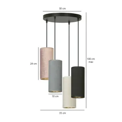 Flash Sale Stylowa lampa wisząca do salonu 1068/4PREM BENTE PREMIUM | Kaja Żyrandole Nowoczesne