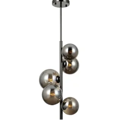 Best Stylowa lampa wisząca do sypialni PND-406007-V5A-BCR z serii CANELLO Żyrandole Nowoczesne