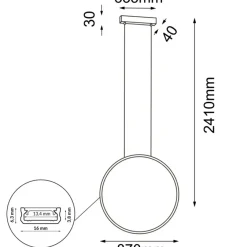 Best Sale Stylowa lampa wisząca duże koło ⌀87cm 3000K ANT 5314 AGARO | Kaja Żyrandole Nowoczesne