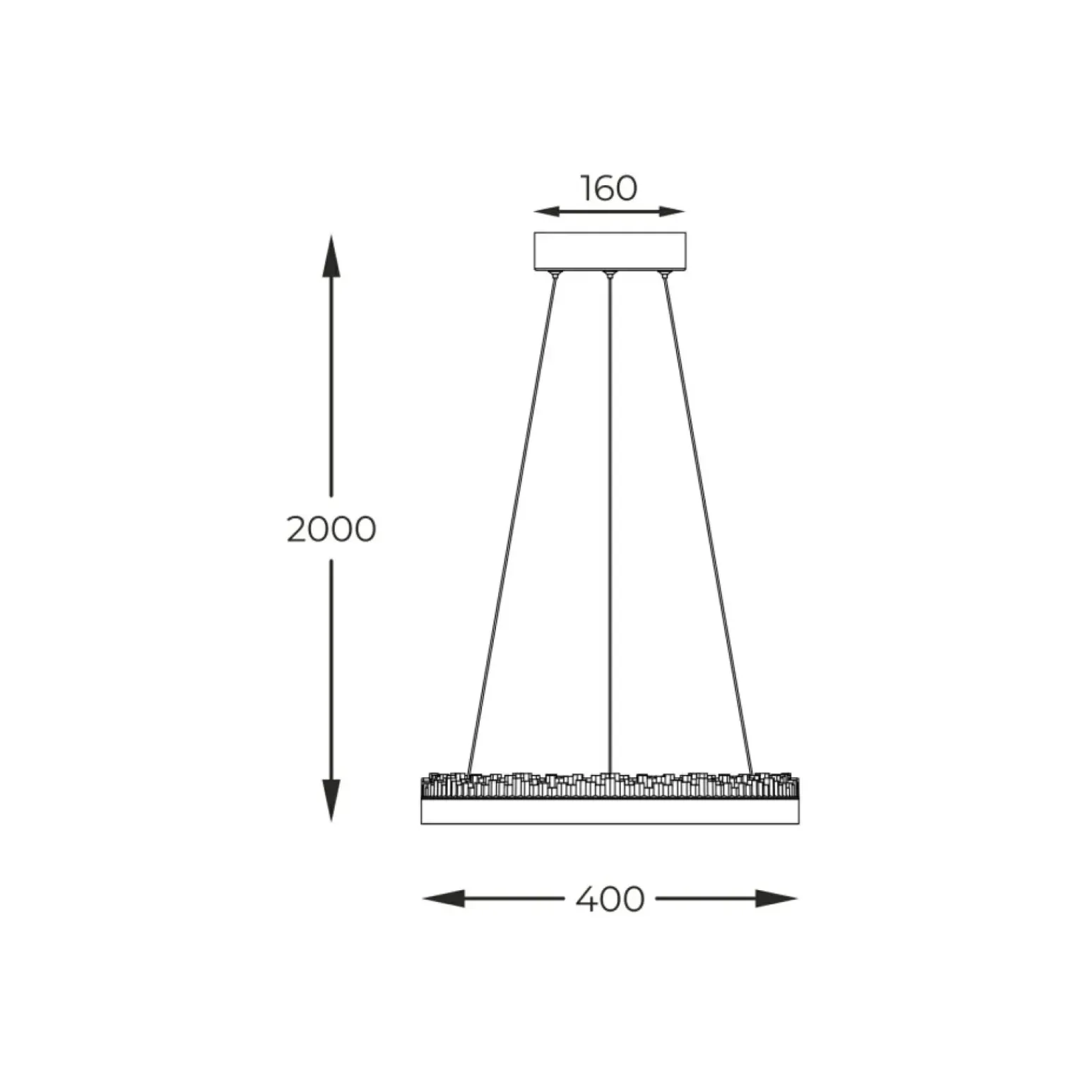 New Stylowa lampa wisząca LED z kryształkami PD2304400R-MB REGI | Kaja Żyrandole Nowoczesne