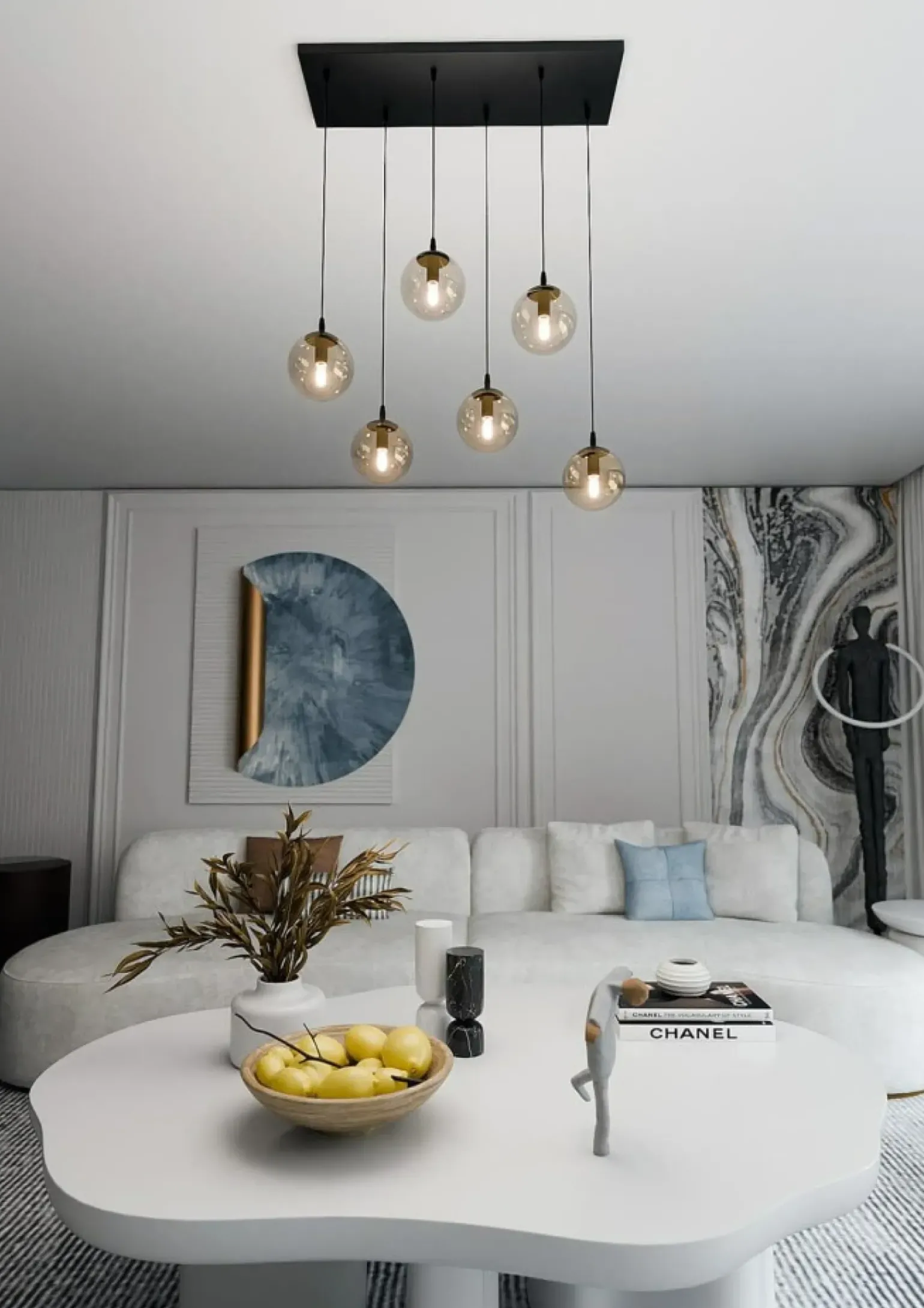 Best Stylowa lampa wisząca na listwie w kolorze miodu 713/6 | Kaja Żyrandole Nowoczesne