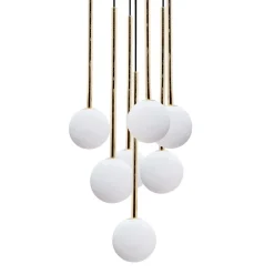 Best Sale Stylowa lampa wisząca z białymi kloszami, do salonu 5642 z serii ALI Żyrandole Nowoczesne