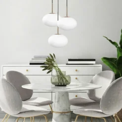 Best Stylowa lampa wisząca z białym kloszem ZM 1183 OMI | Kaja Oświetlenie Żyrandole Nowoczesne