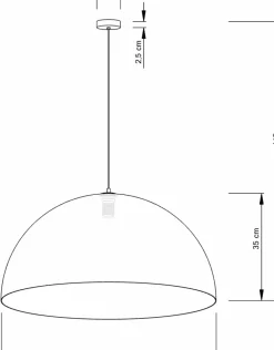 Store Stylowa lampa wisząca z dużym kloszem SIG 30133 z serii SFERA 70 B/ZŁ Żyrandole Nowoczesne