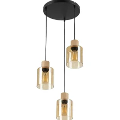 Outlet Stylowa lampa wisząca z elementami drewna TK 5749 z serii ORSON | Kaja Żyrandole Nowoczesne