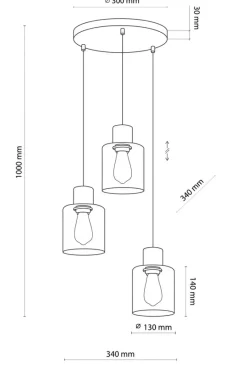 Outlet Stylowa lampa wisząca z elementami drewna TK 5749 z serii ORSON | Kaja Żyrandole Nowoczesne