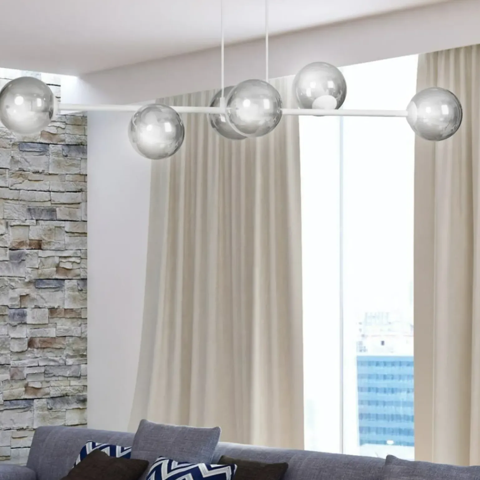 Best Sale Stylowa lampa wisząca z kloszami do salonu 878/6 | Kaja Oświetlenie Żyrandole Nowoczesne