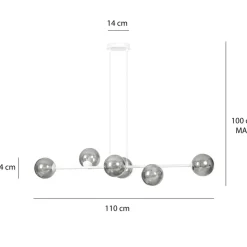 Best Sale Stylowa lampa wisząca z kloszami do salonu 878/6 | Kaja Oświetlenie Żyrandole Nowoczesne