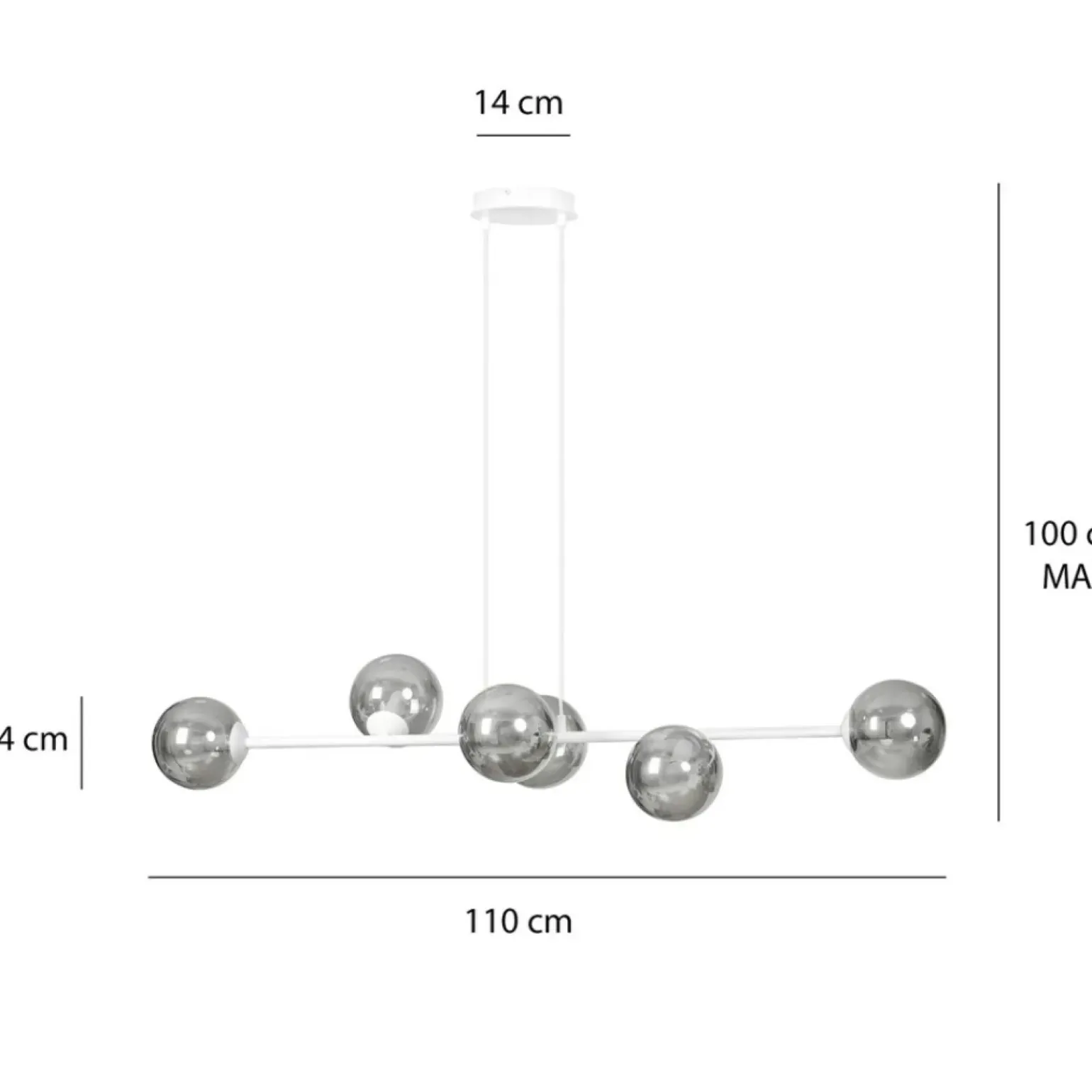 Best Sale Stylowa lampa wisząca z kloszami do salonu 878/6 | Kaja Oświetlenie Żyrandole Nowoczesne