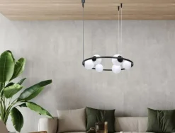 New Stylowa lampa wisząca z kloszami w dwóch rozmiarach 5007 z serii ORBIT Żyrandole Nowoczesne