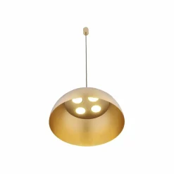 New Stylowa lampa wisząca z kopułowym, złotym kloszem 10298 HEMISPHERE Żyrandole Nowoczesne