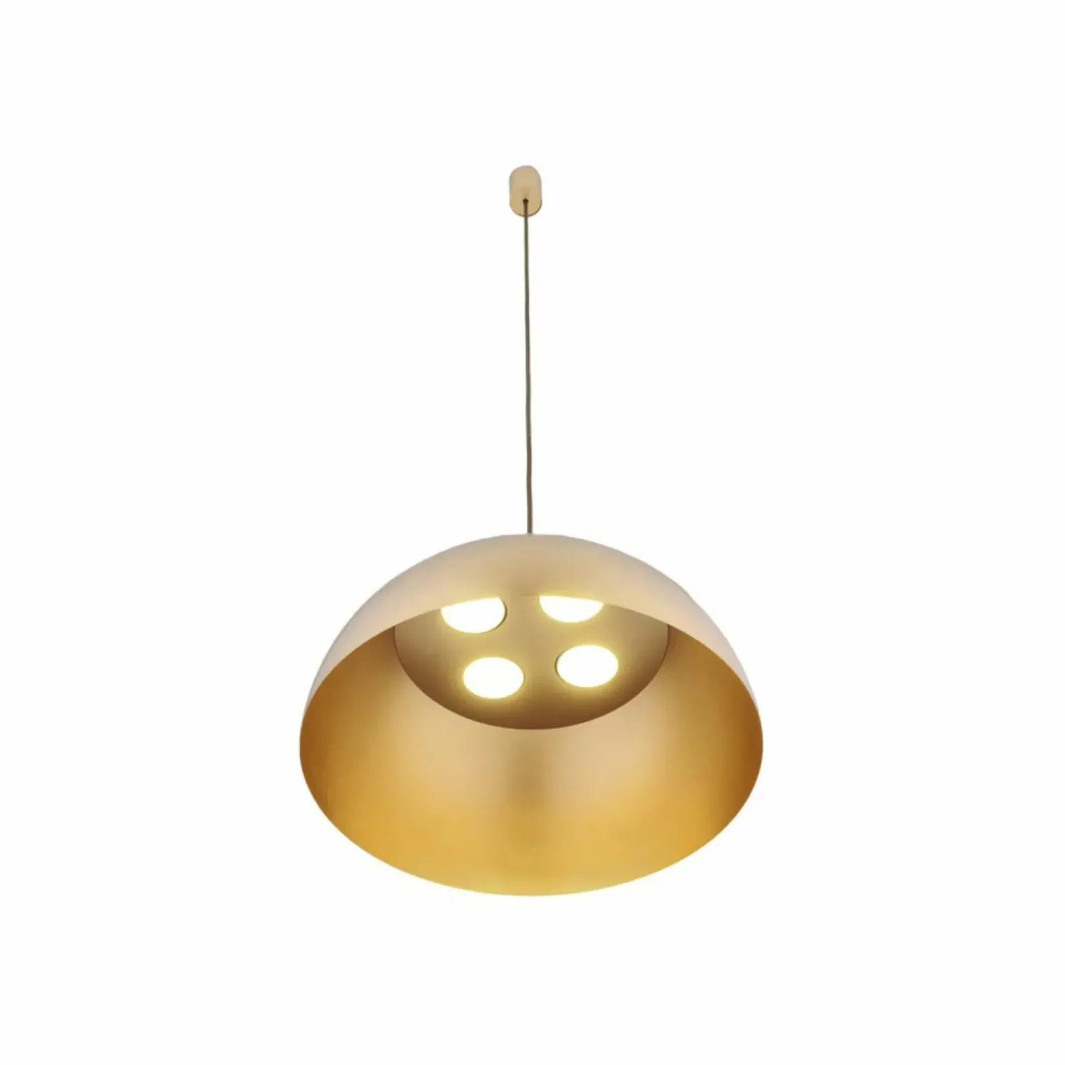 New Stylowa lampa wisząca z kopułowym, złotym kloszem 10298 HEMISPHERE Żyrandole Nowoczesne