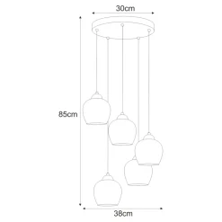 Best Sale Stylowa lampa wisząca z pięcioma punktami światła K-5612 z serii NIRA Żyrandole Nowoczesne
