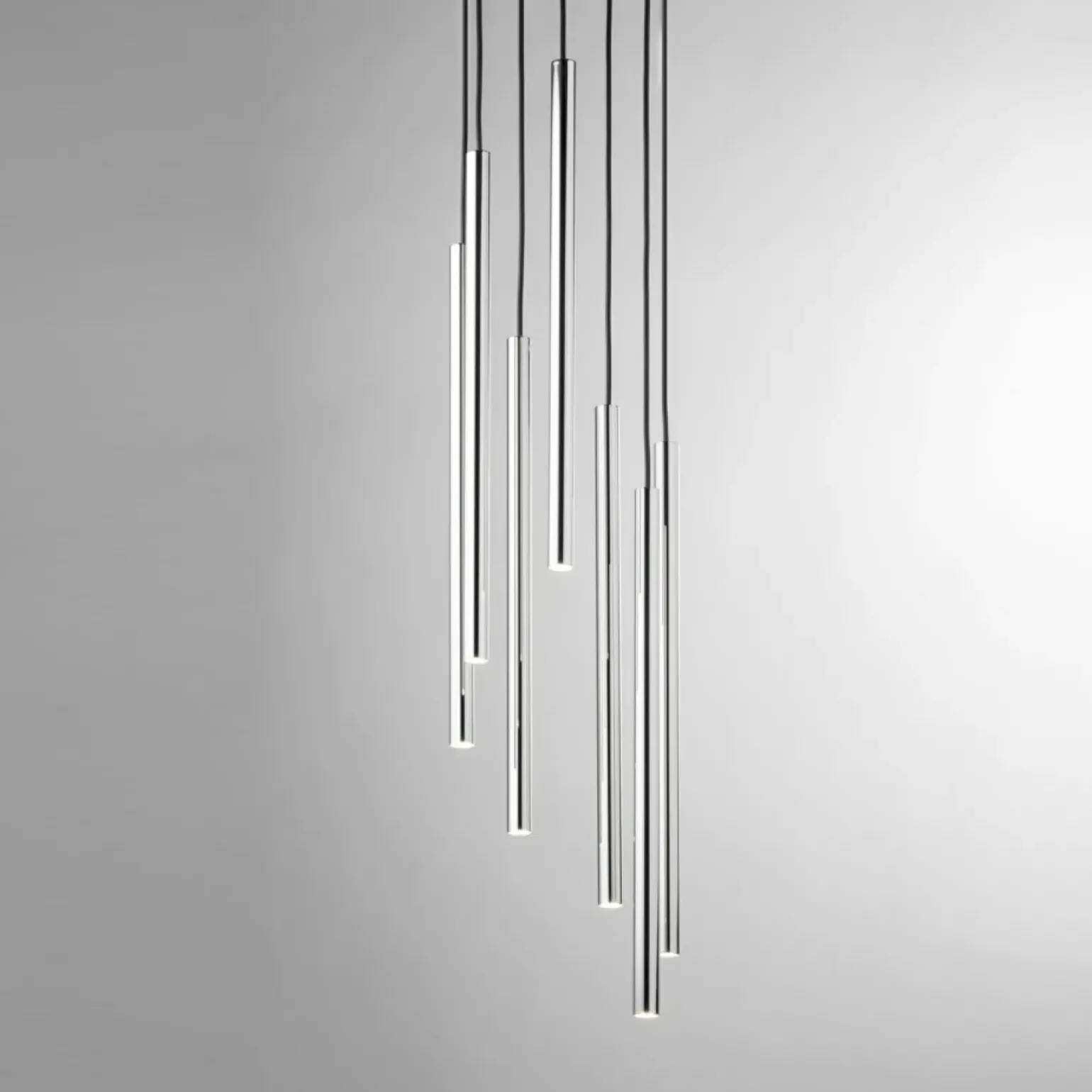 Store Stylowa lampa wisząca ze srebrnymi tubami SIG 40734 SOPEL LUX | Kaja Żyrandole Nowoczesne