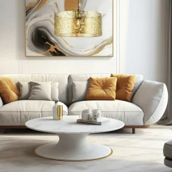 Best Sale Stylowa lampa wisząca ze złotym abażurem MLP0870 BLOSSOM | Kaja Żyrandole Nowoczesne