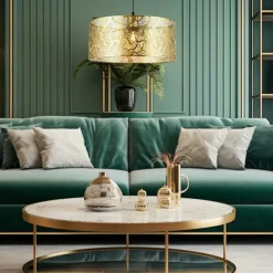 Best Sale Stylowa lampa wisząca ze złotym abażurem MLP0870 BLOSSOM | Kaja Żyrandole Nowoczesne