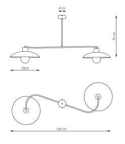 Sklep Kaja Stylowa lampa z szerokimi kloszami 1354/2 FOSTER 2 WHITE | Kaja