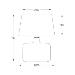 Sklep Kaja Stylowa lampka stołowa na szklanej nodze 5531BK BATUMI | Kaja