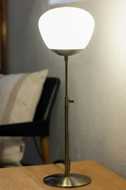 Sklep Kaja Stylowa lampka stołowa z białym kloszem, do salonu 108546 z serii RISE