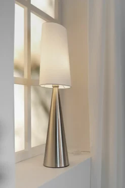 Sklep Kaja Stylowa lampka z abażurem na szafkę nocną 108624 z serii CONUS | Kaja