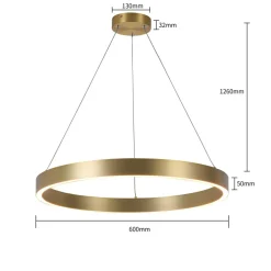 Best Sale Stylowa, ledowa lampa wisząca LP-033/1P S GD TRIANGLE z serii MIDWAY Żyrandole Nowoczesne