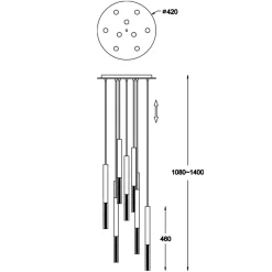 New Stylowa, nowoczesna lampa wisząca P0461-09L-B5F7 ONE | Kaja Żyrandole Nowoczesne