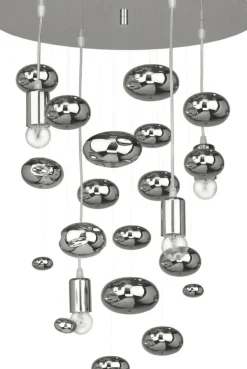 Discount Stylowa, srebrna lampa wisząca do sypialni 6845 SALVA | Kaja Żyrandole Nowoczesne