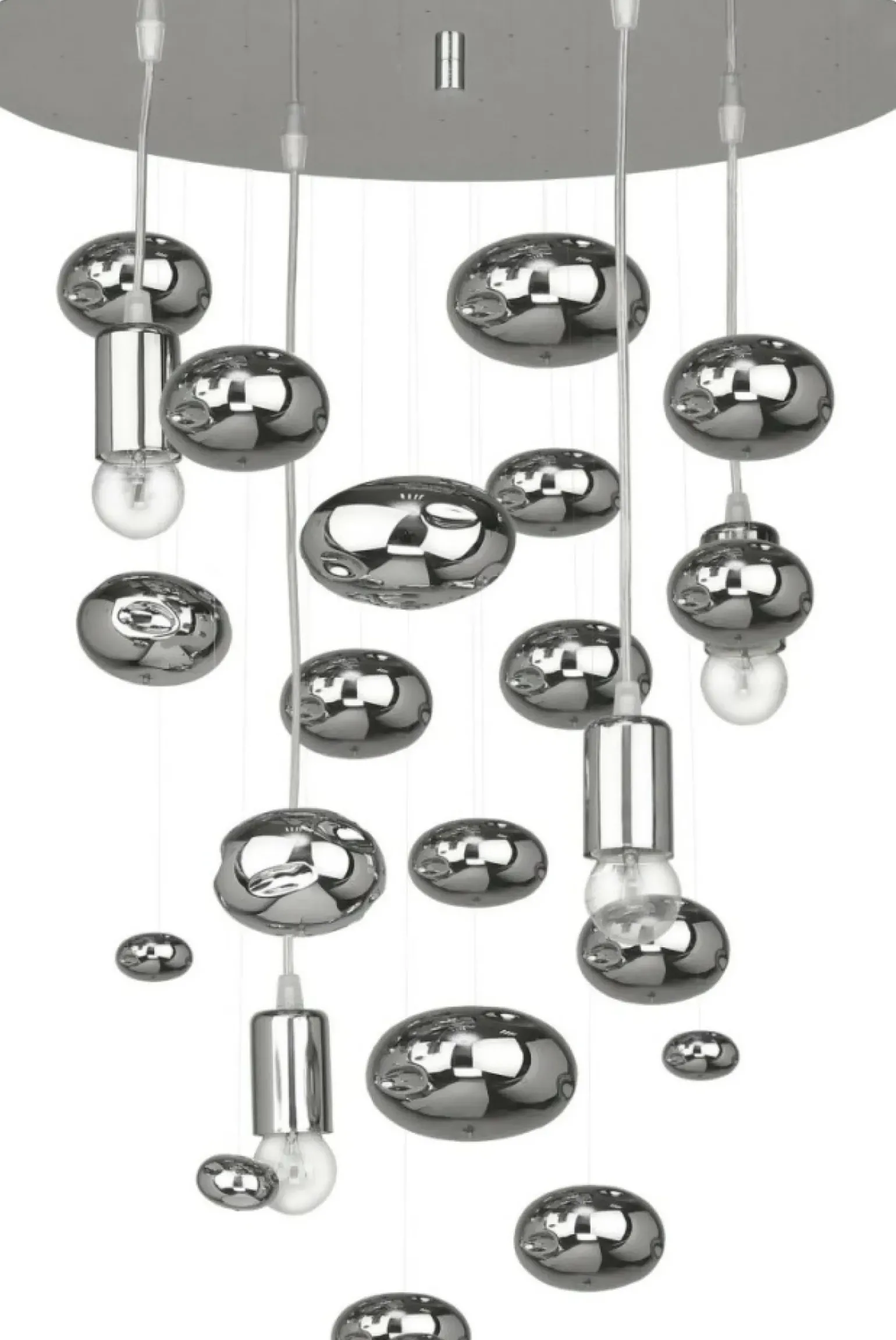 Discount Stylowa, srebrna lampa wisząca do sypialni 6845 SALVA | Kaja Żyrandole Nowoczesne