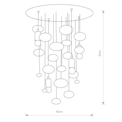 Discount Stylowa, srebrna lampa wisząca do sypialni 6845 SALVA | Kaja Żyrandole Nowoczesne