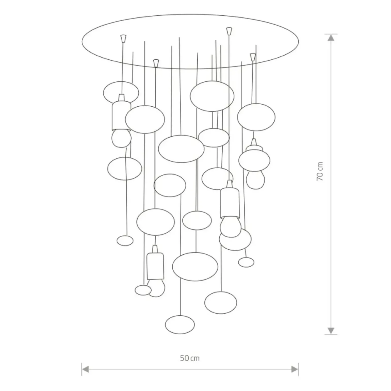 Discount Stylowa, srebrna lampa wisząca do sypialni 6845 SALVA | Kaja Żyrandole Nowoczesne