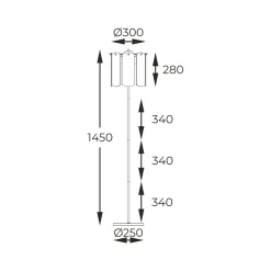 Sklep Kaja Stylowa, złota lampa podłogowa do salonu ML3523-3-EGN NIRA | Kaja