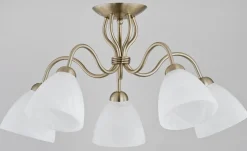 Sklep Kaja Stylowa złota lampa sufitowa z mlecznymi kloszami AL 22615 | Kaja