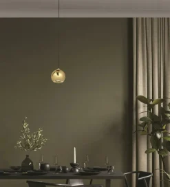 Fashion Stylowa, złota lampa wisząca kula GU10 do jadalni AZ4980 GULIA | Kaja Żyrandole Nowoczesne