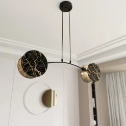 Best Sale Stylowy, czarno-złoty żyrandol do sypialni 1327/2 MOTIF | Kaja Żyrandole Nowoczesne