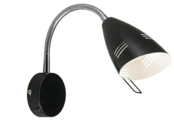 Sklep Kaja Stylowy czarny kinkiet na regulowanym ramieniu 197623 | Kaja