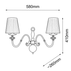 Sklep Kaja Stylowy, dwuramienny kinkiet do sypialni ANT 8399 LILOSA | Kaja