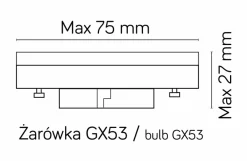Sklep Kaja Stylowy kinkiet elewacyjny, trzonek GX53 FKW-K100 z serii FAN KWADRAT | Kaja Ośw