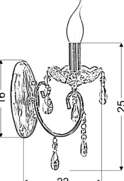 Sklep Kaja Stylowy kinkiet świecznik glamour 21-97609 AURORA | Kaja Oświetlenie