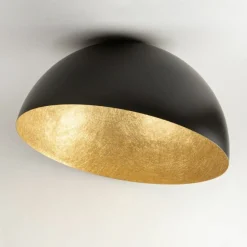 Best Stylowy plafon do industrialnej sypialni SIG 32473 - SFERA 50 CZ/ZŁ Żyrandole Nowoczesne